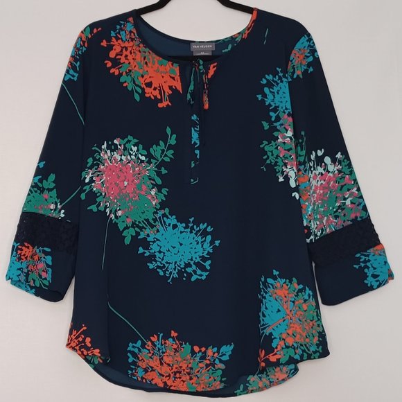 Women's Van Heusen Paint Flower Print Tunic Size Medium - Picture 1 of 10